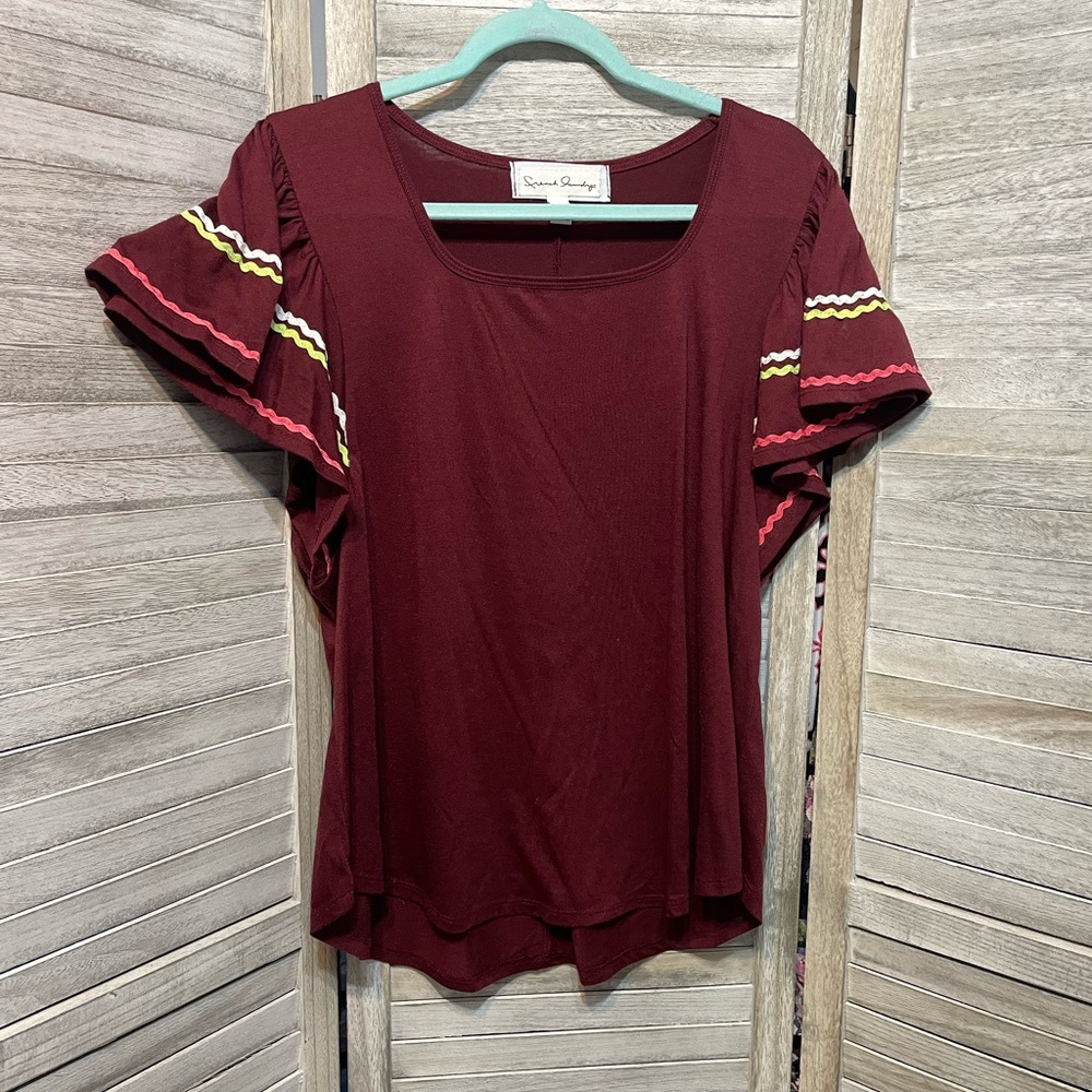 Ladies Ruffle Sleeve Top